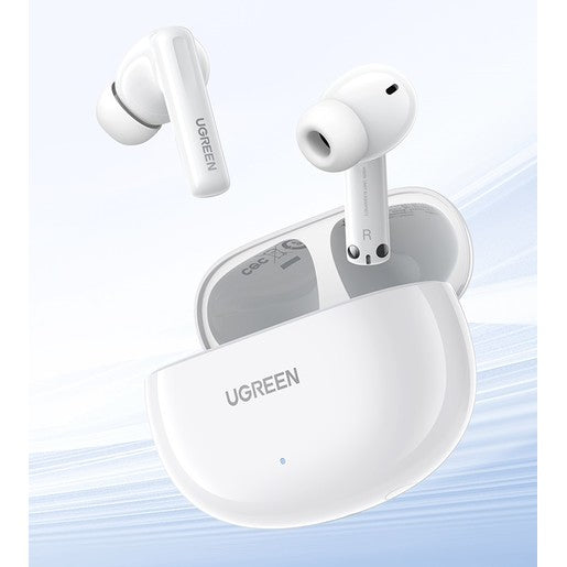 Ugreen Bluetooth V5.3 HiTune T6 Hybrid Active Noise Canceling Earbuds 30H Battery 48dB White (15158)