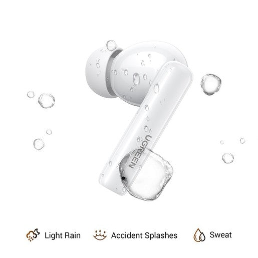 Ugreen Bluetooth V5.3 HiTune T6 Hybrid Active Noise Canceling Earbuds 30H Battery 48dB White (15158)
