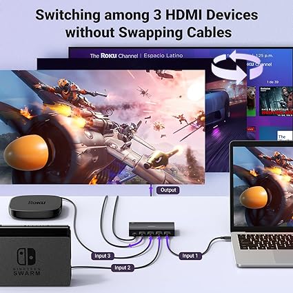 UGREEN 15376 3 In 1 Out 4K@60Hz HDMI Switch With Remote Control