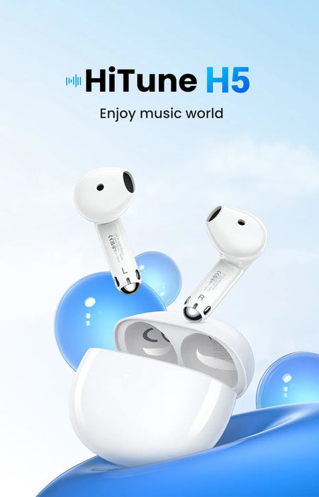Ugreen HiTune H5 True Wireless Bluetooth V5.3 Active Noise Cancelling Earbuds With 26H Battery 13.6mm Drivers - White(15612)
