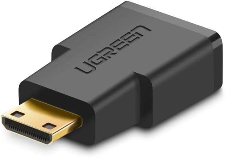 UGREEN Mini HDMI Male (Type C) To HDMI Female Adapter, Gold Plated Compatible With Smartphones, Camcorder, Tablets and Cameras - Black (20101)