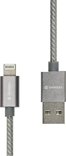 Chimera Lightning To USB Cable Ultra-Compact Connector Head For iPhone 1M, CHLCB-1M-Silver Chimera