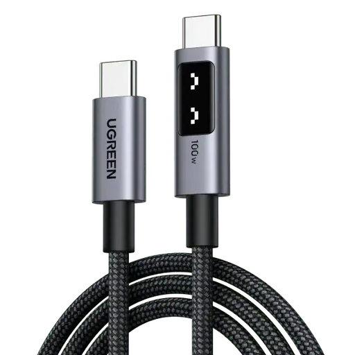 UGREEN USB C to USB C Cable 0.5M 1.6ft 100W Fast Charging Type-C LED Display iPhone 16 Pro Max 15 MacBook iPad Galaxy (45612) Ugreen