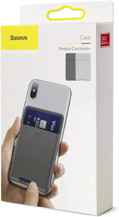 Baseus back stick silicone card bag French grey(ACKD-B0G) - TeckPot