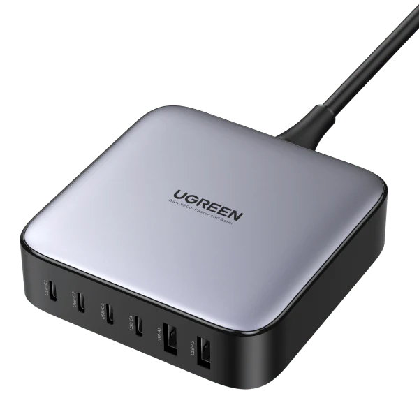 UGREEN 40914 Nexode 200W  GaN II USB C Charger With 6 Ports For Smartphone, MacBook(Grey)