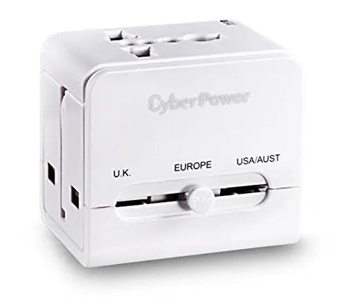 CyberPower (TR01WSUA0-UN-W) Smart Travel Adapter with USB Port (White) Cyberpower