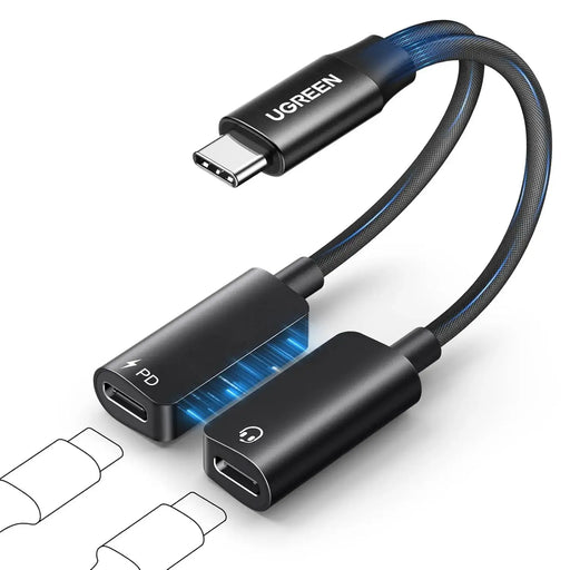 UGREEN Magnetic USB C Splitter 1 to 2 Dual Port Headphone Charger Type-C Audio Adapter Charge Listen Simultaneously (45800) Ugreen