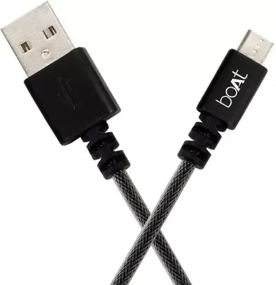 Boat USB 500 Micro USB 2.4A Cable For MobilesTablet & Smartphones,1.5m-Black BOAT