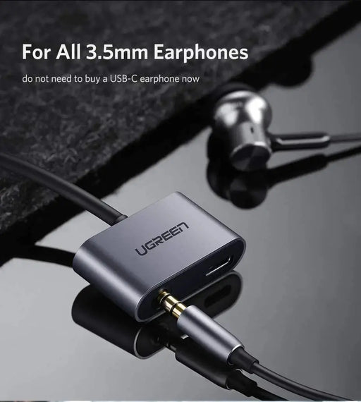 UGREEN 2-in-1 USB-C Female to Dual Port USB-C 3.5mm Audio Female Adapter 30W PD3.0 QC3.0 Fast Charging Type-C (50596) Ugreen