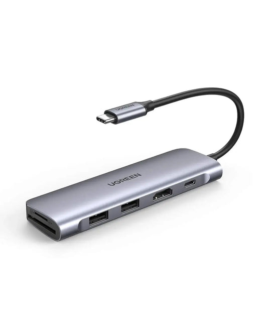 UGREEN 6-in-1 Type C Docking Station HDMI 4K 2 USB 3.0 SD TF Card Reader 100W PD MacBook Pro Air Galaxy Note S10 (70411) Ugreen