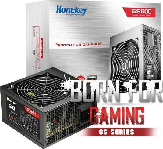 Huntkey GS600-500W 80 Plus Certified + White APFC 80 ATX12V V2.3 PSU Power Supply (Black)