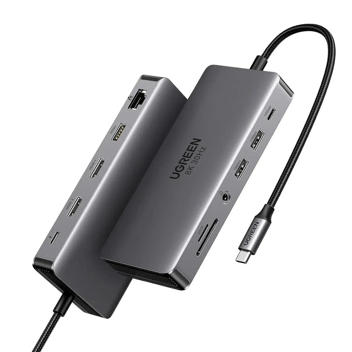 UGREEN 11-in-1 USB-C Hub Dual HDMI Docking Station 4K 60Hz 8K 30Hz 100W PD 10Gbps USB Ethernet Card Reader 15965 Ugreen