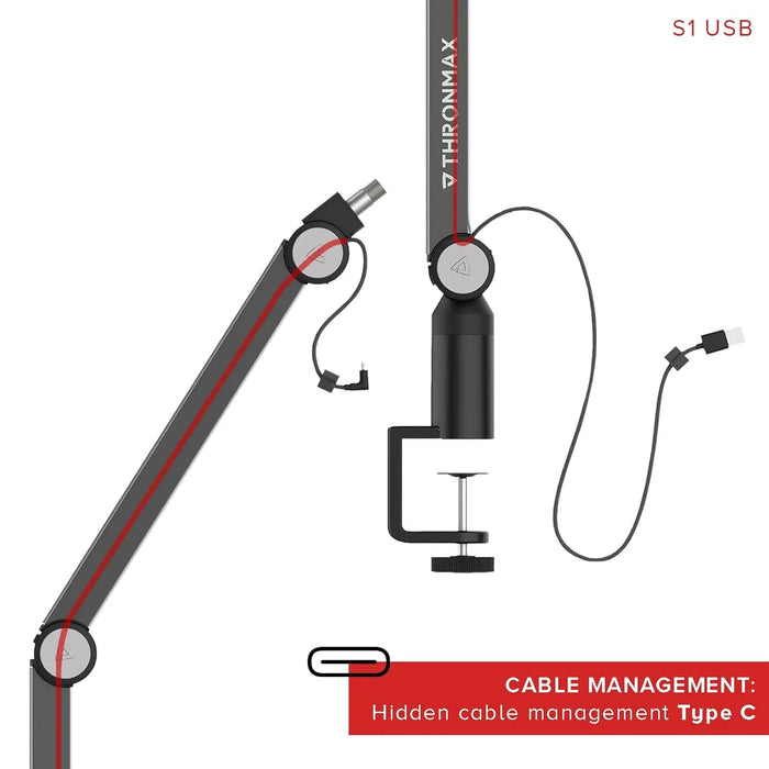 Thronmax Caster Microphone Boom Arm With Internal USB Cable (S1) Thronmax