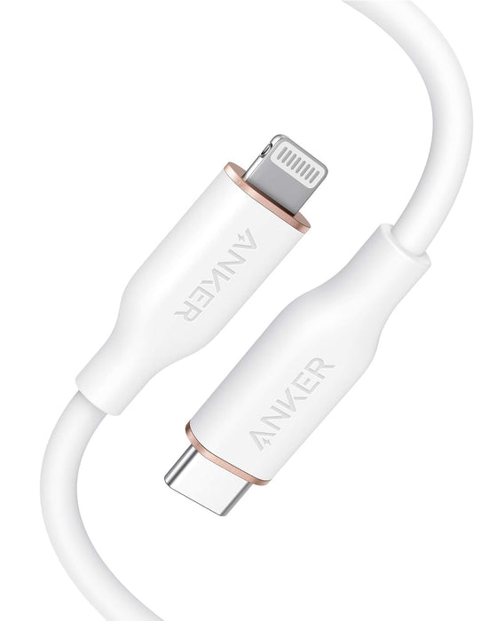 Anker MFi Certified Type C to Lightning 100W Powerline III Flow Cable (3ft), A8662-White