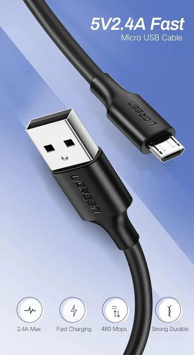 UGREEN 2M USB-A to Micro USB Cable USB 2.0 Data Sync Charging Cord Nickel Plated Android PS4 Controller Camera 60138 Ugreen
