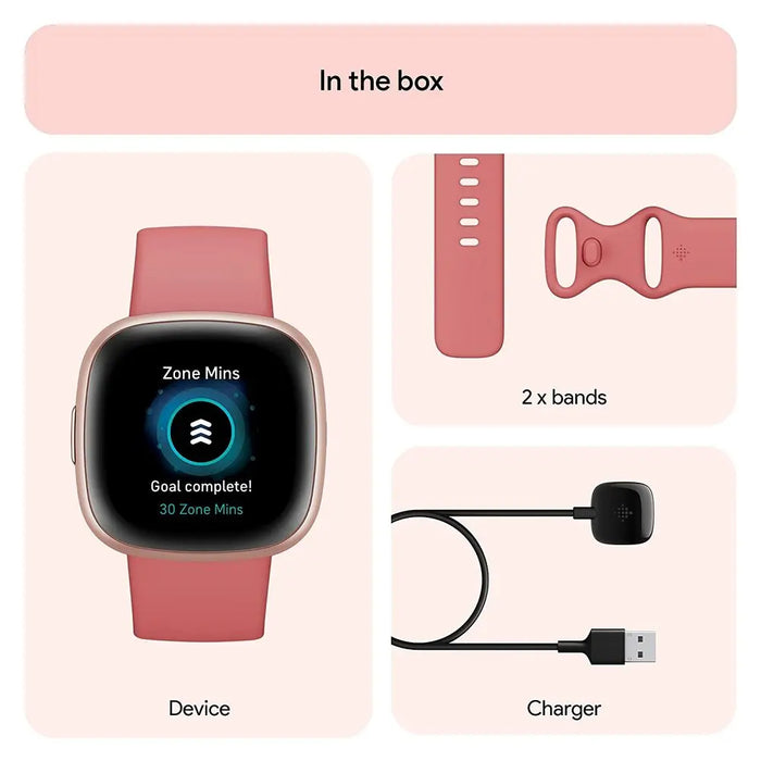 Fitbit Versa 4 Fitness Watch (Pink Sand / Copper Rose Aluminum) FB523RGRW-FRCJK Fitbit