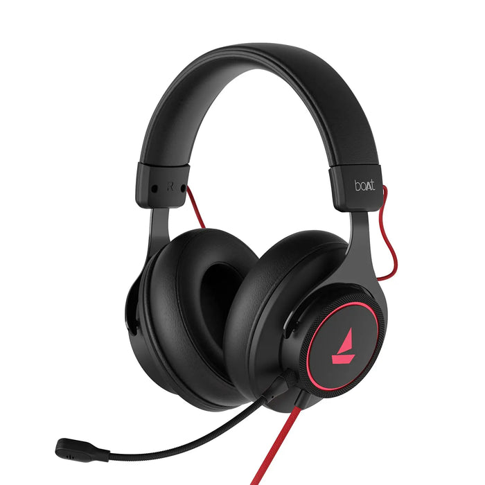boAt Immortal IM1000D Dual Channel 7.1 Dolby Atmos Gaming RGB Wired Over Ear Headphones With Mic-Black Sabre(Open Box) BOAT