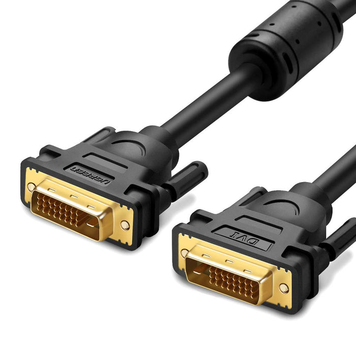 UGREEN 11607 DVI-D 24+1 Dual Link Male to Male Digital Video Cable Gold Plated with Ferrite Core Support 2560x1600 (3Mt)