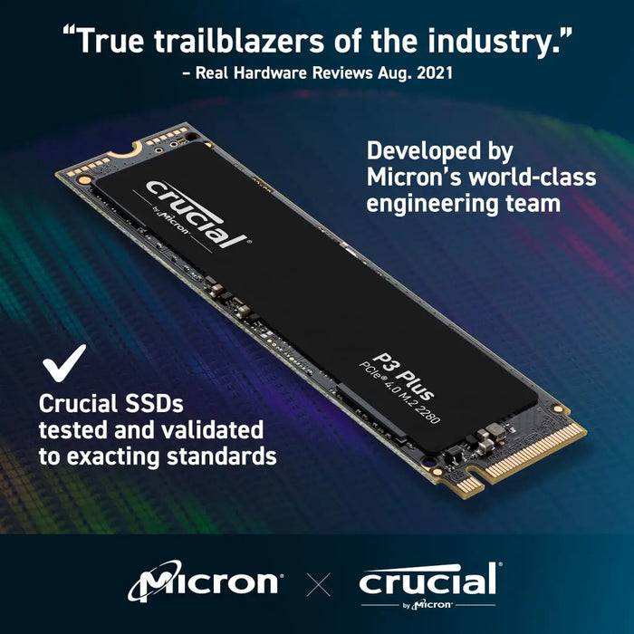 Crucial P3 Plus 500GB PCIe 4.0 3D NAND NVMe M.2 SSD,5000MB/s-CT500P3PSSD8 Crucial