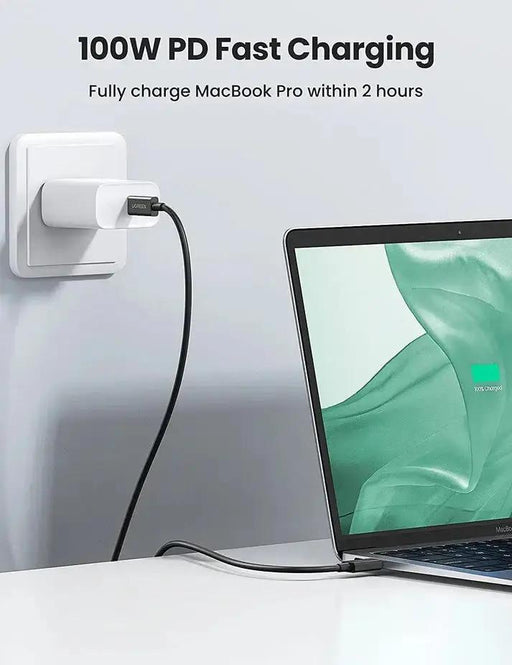 UGREEN Thunderbolt 4 USB-C to USB-C Cable 0.8M 2.6ft 100W Fast Charging 8K Video Type-C Data Transfer Cable Black (30389) Ugreen