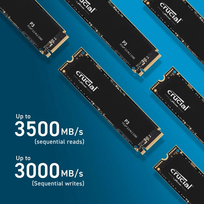 Crucial P3 500GB PCIe 3.0 3D NAND NVMe M.2 SSD, up to 3500MB/s-CT500P3SSD8 Crucial