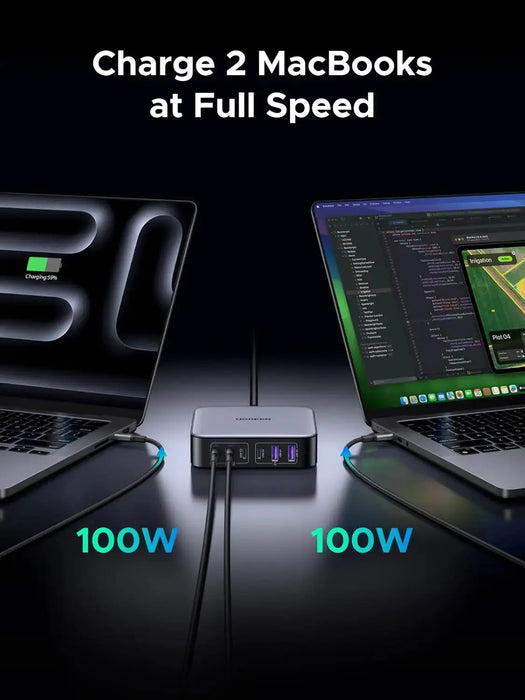 UGREEN Nexode 200W 6-Port GaN II USB-C PD Fast Charger Desktop Station 4 USB-C 2 USB-A MacBook iPad iPhone Galaxy (40914) Ugreen