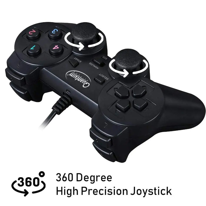 Quantum QHM7468 USB Gamepad With Dual Vibration (Open Box/Renewed) Quantum Hi-Tech