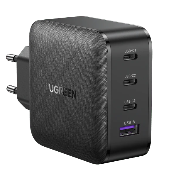 UGREEN 70774, 65W Four Port Charger For Macbook Pro Air, Ipad, Iphone 12 Pro 11 Pro Max Xr Xs Se, Galaxy S20/S10/Note 20, Black