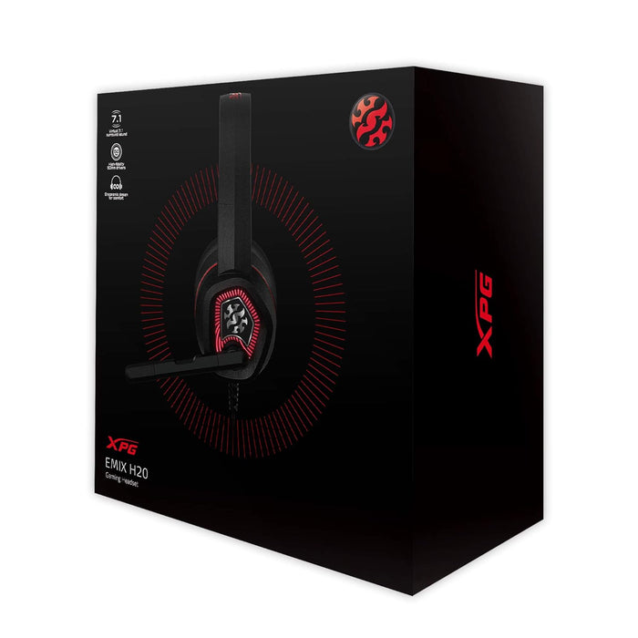 XPG EMIX H20 Wired Virtual 7.1 Surround Sound 50mm Drivers RGB Gaming Headset with Adjustable Microphone