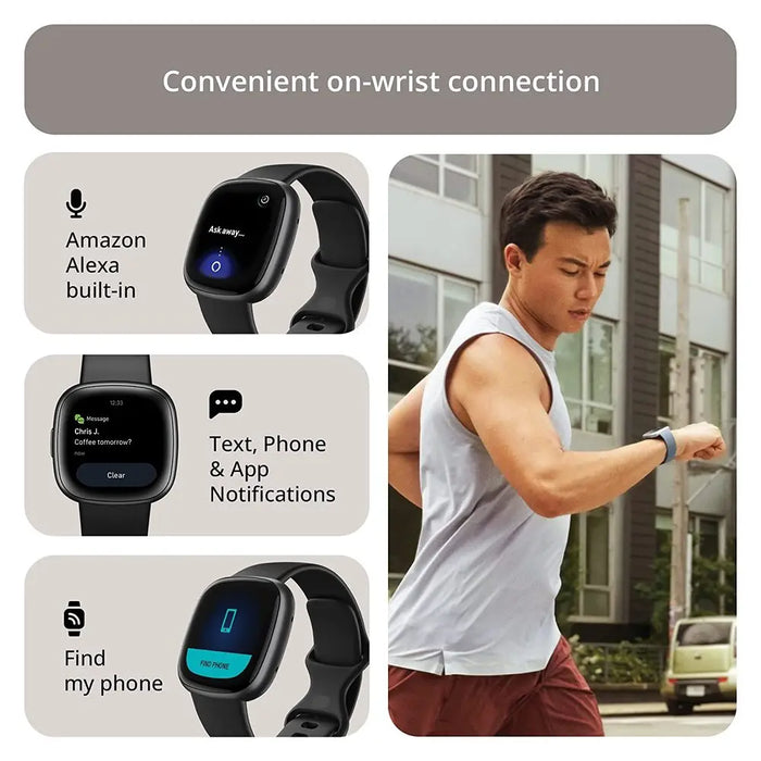 Fitbit Versa 4 Fitness Watch (Black / Graphite Aluminum) FB523BKBK-FRCJK Fitbit