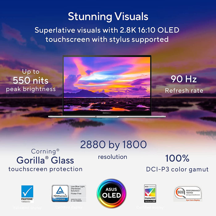 ASUS Zenbook 14 Flip OLED 2023 Core i7-1360P Thin & Light Laptop(14"/16GB/1TB SSD/Win 11)-Foggy Silver