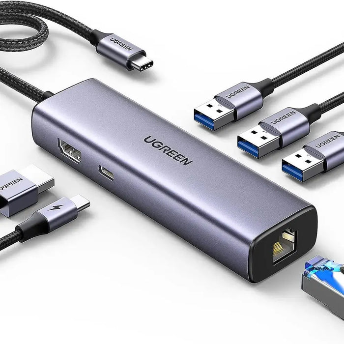 UGREEN 6-in-1 USB-C Multiport Docking Station 1000Mbps Ethernet 4K HDMI 100W PD 3x USB-A 3.0 MacBook iPad Pro Surface Laptop 15598 Ugreen