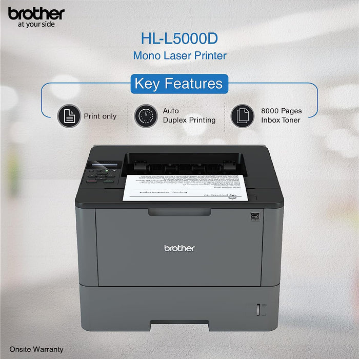 Brother HL-L5000D Business Laser Printer With Auto Duplex Printing (Black)