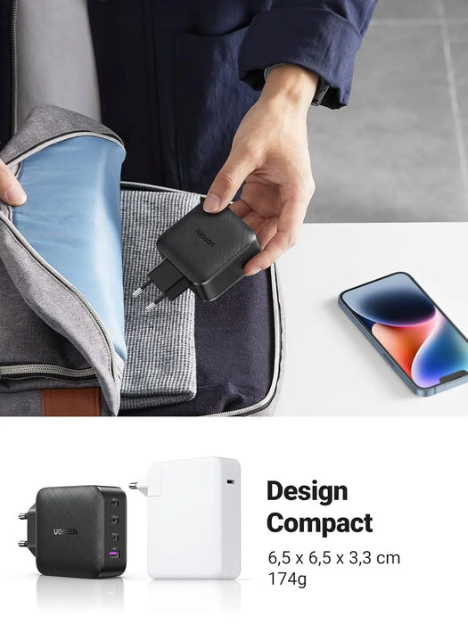 UGREEN 65W 4-Port 3C1A GaN Charger MacBook Pro Air iPad iPhone 12 Pro 11 Galaxy S20 S10 Pixel Nintendo Switch PC (70774) Ugreen