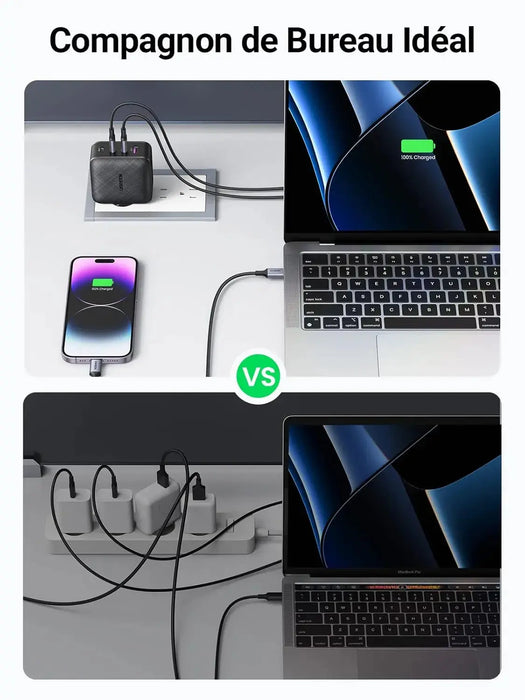 UGREEN 65W 4-Port 3C1A GaN Charger MacBook Pro Air iPad iPhone 12 Pro 11 Galaxy S20 S10 Pixel Nintendo Switch PC (70774) Ugreen