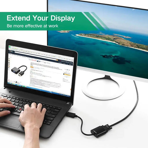 UGREEN DisplayPort to VGA Adapter DP Male to VGA Female Converter 1080P 60Hz Durable ABS Case Monitor Projector HDTV (20415) Ugreen