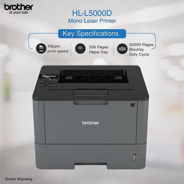 Brother HL-L5000D Business Laser Printer With Auto Duplex Printing (Black)