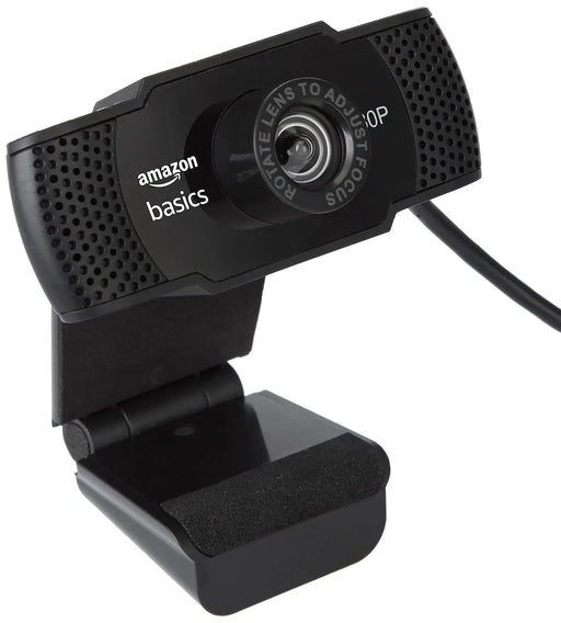 Amazon Basics Manual Focus Full HD 1080P 2.1 Megapixel 30 FPS Web Camera with Built-in Mic for PC/Mac/Laptop Video Calling (Open Box/Renewed) Amazon Basics