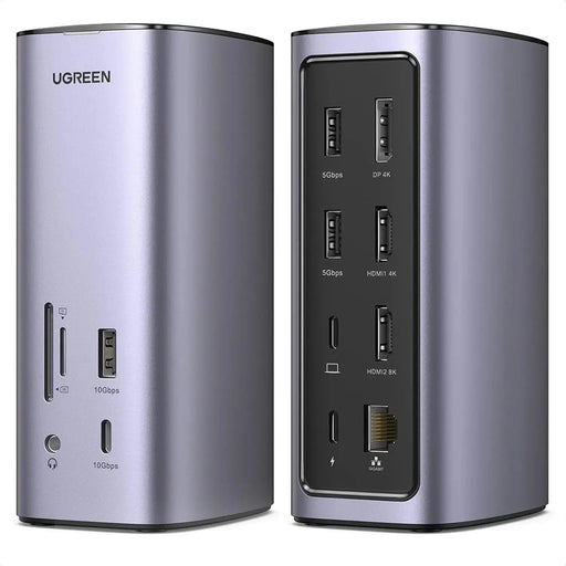 UGREEN 13-in-1 USB-C PD Docking Station HDMI DP 4K 60Hz 8K Triple Display 10Gbps USB-C USB-A 100W Ethernet SD/TF (90325) Ugreen