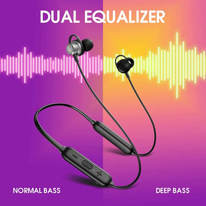 Infinity Glide N200, In Ear Wireless Earphones With Mic(Fast Charging, Deep Bass, Dual Equalizer,B5.0,IPX5,Premium Metal)Black Infinity