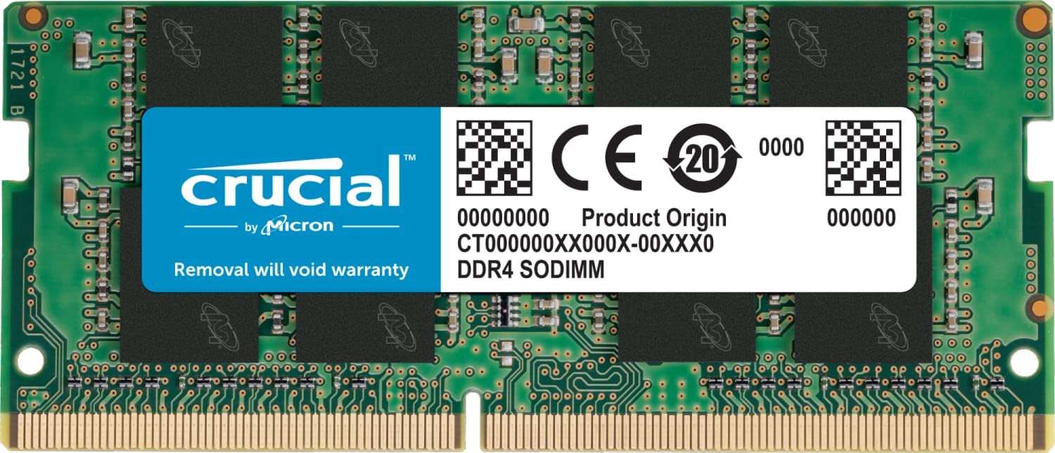 Crucial 16GB Single DDR4 3200 MT/S (PC4-25600) CL22 DR X8 Unbuffered SODIMM 260-Pin Memory (CT16G4SFD832A)Green