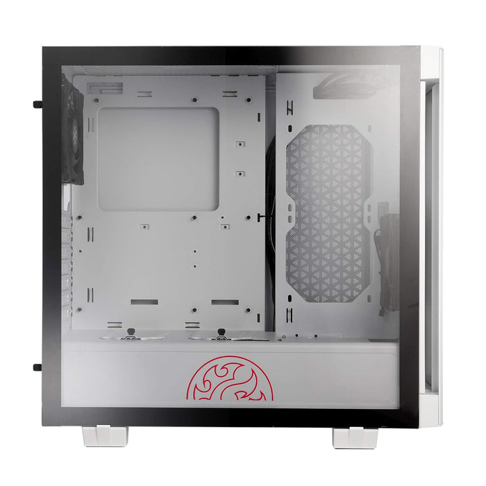 XPG Invader Mid-Tower Brushed Aluminum PC Case, 2X 120mm Fans, Front ARGB Downlight with Controller-White