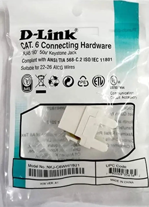 D-LINK KEYSTONE JACK CAT6 (IO) Network Interface Card  (White) D-Link