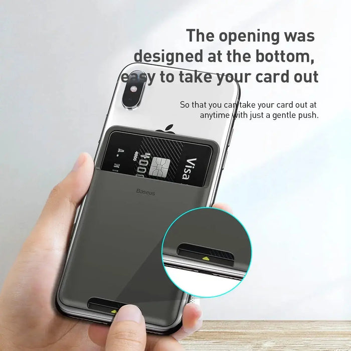 Baseus back stick silicone card bag French grey(ACKD-B0G) - TeckPot