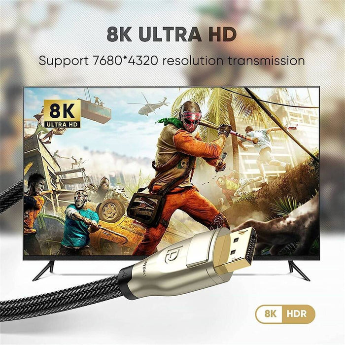 UGREEN 80724 DP1.4 8k@60Hz 4k@144Hz 32Gbps  Male To Male Gold-Plated Zinc Alloy Cable 5M