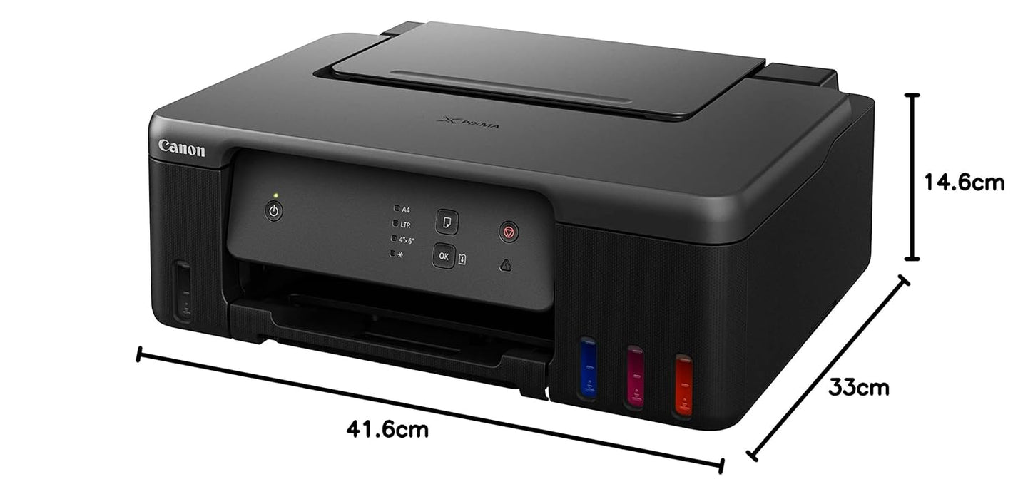 Canon PIXMA MegaTank G1730 Single Function (Print only) Inktank Color Printer with Small Size Ink Bottles for Home/Office