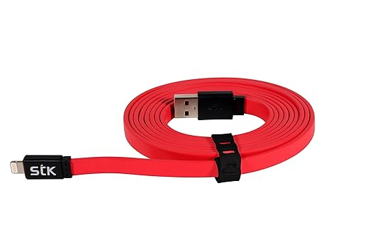STK Noodle Data Sync Charge Cable for iPhone (RED)