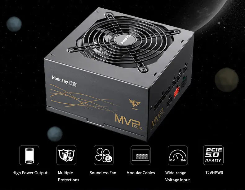 Huntkey MVPK650 80Plus + Gold Certified Modular 650W Power Supply Huntkey