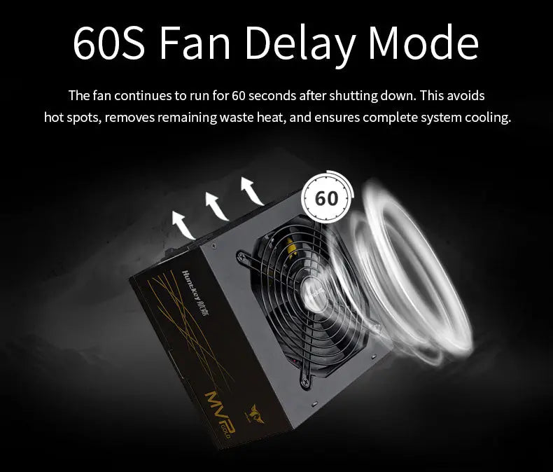 Huntkey MVPK650 80Plus + Gold Certified Modular 650W Power Supply Huntkey