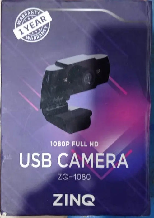 Zinq Full HD 1080P 2.1 Megapixel 30 FPS USB Webcam With Built-In Mic-Black(Open Box/Renewed) ZINQ Technologies